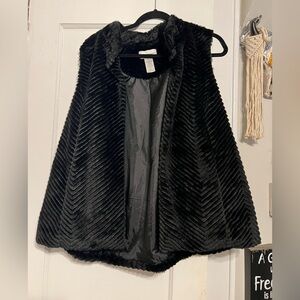 Black Faux Fur Vest